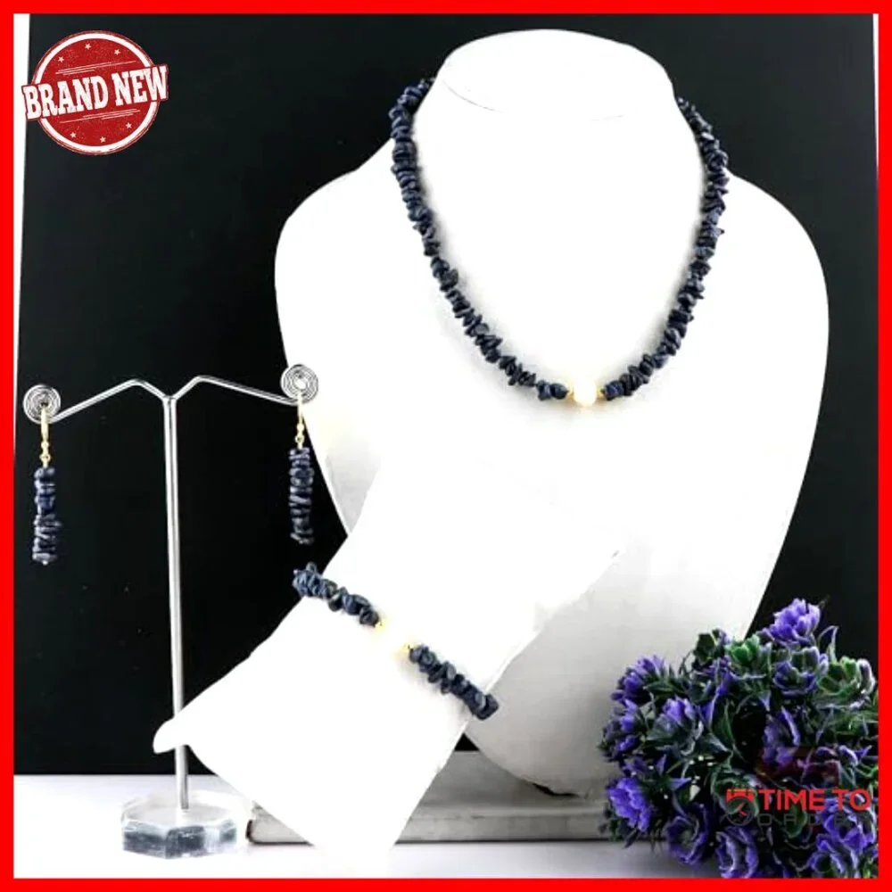 Peridot Pearl Jewelry Set Handmade Gold Plated Bracelet Necklace Earrings